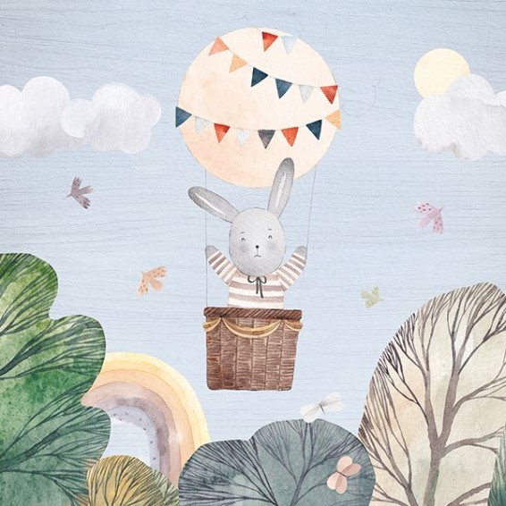  Stampa su Legno - Wood Art - Flying Rabbit