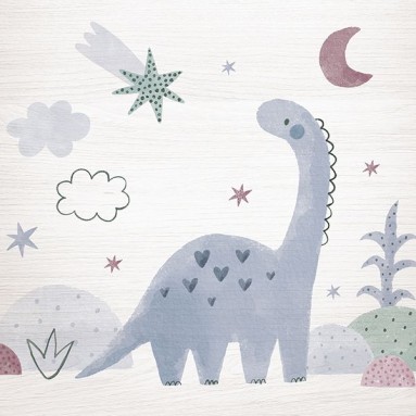  Stampa su Legno - Wood Art - Violet Diplodocus