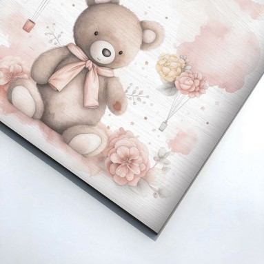 Wood Art - Bear with Flowers