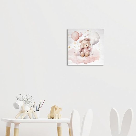 Quadri in Legno - Wood Art - Bear with Baloons