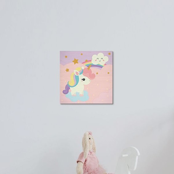 Quadri in Legno - Wood Art - Cloud Unicorn