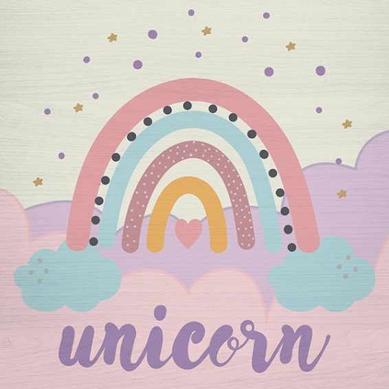  Stampa su Legno - Wood Art - Pink Rainbow