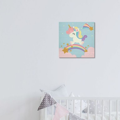 Quadri in Legno - Wood Art - Rainbow Unicorn