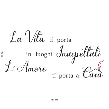 Decorazione adesiva per muri Frase Adesiva - La Vita ti Porta