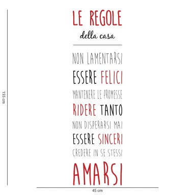 Decorazione adesiva per muri Frase Adesiva - Regole