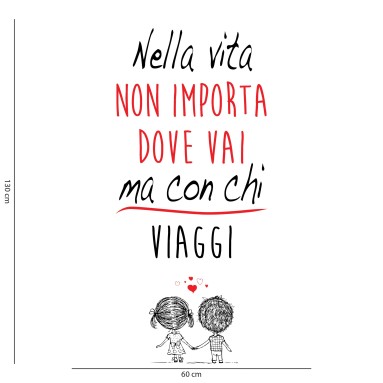 Decorazione adesiva per muri Frase Adesiva - Non Importa Dove Vai
