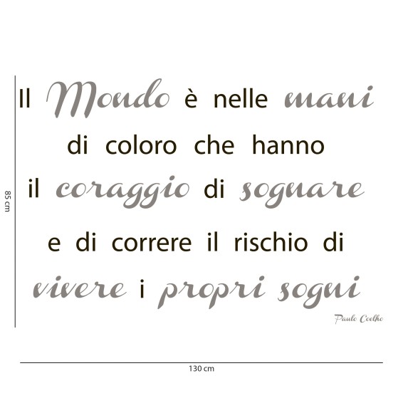 Decorazione adesiva per muri Frase Adesiva - Paulo Coelho