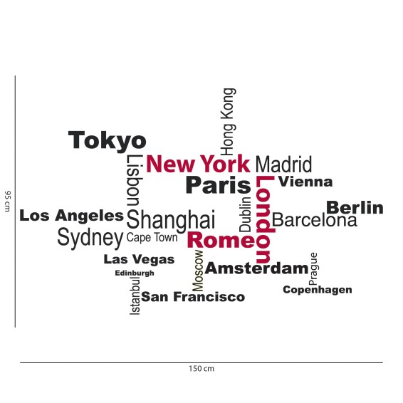 Decorazione adesiva per muri Frase Adesiva - Capitali