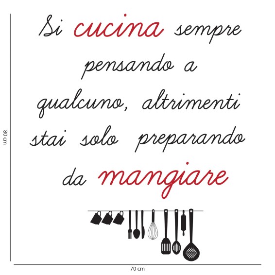 Decorazione Frase Adesiva - Si Cucina Sempre