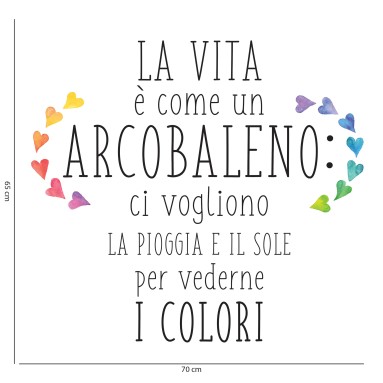 Decorazione adesiva per muri Frase Adesiva - L'Arcobaleno
