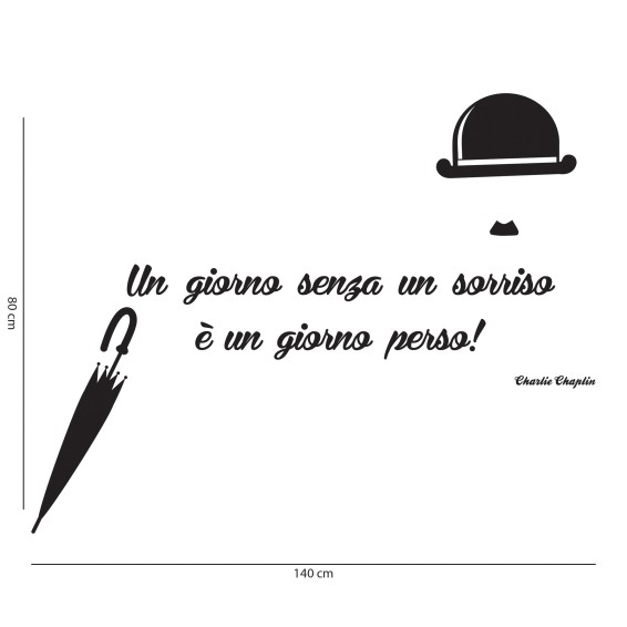 Decorazione adesiva per muri Frase Adesiva - Charlie Chaplin