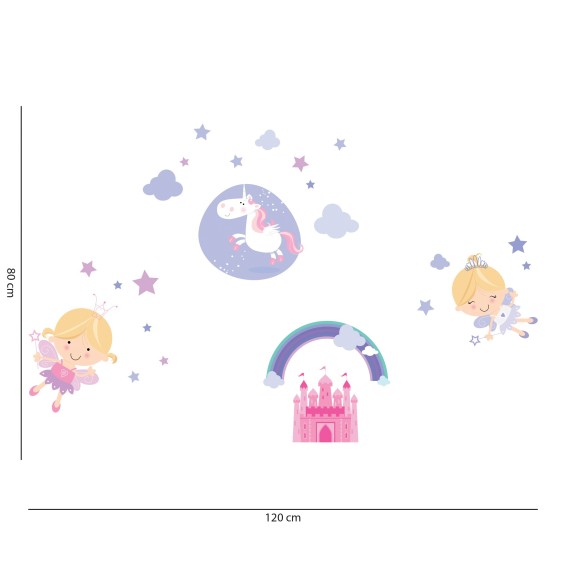 Adesivi Murali Camerette Happy Fairies Bubble Free