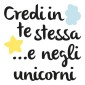 grafica prodotto scritte adesive per camerette unicorni