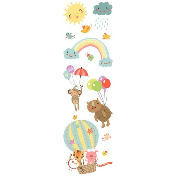 grafica prodotto adesivi murali per camerette rainbow animals