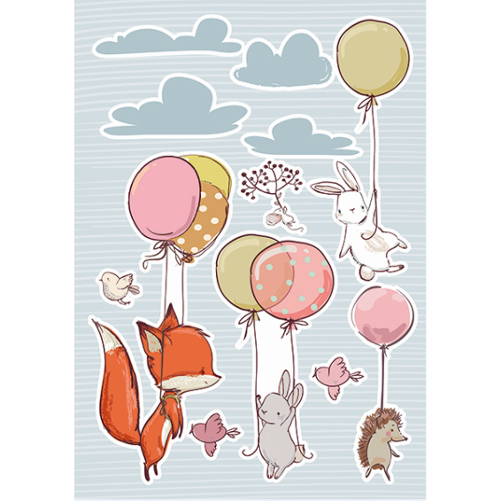 grafica prodotto adesivo per camerette funny bears