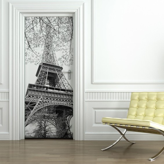 ambientazione prodotto rivestimento per porta paris flower