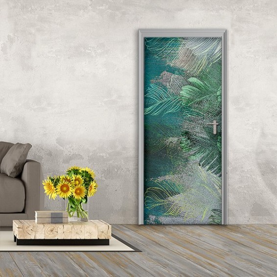 ambientazione prodotto rivestimento per porta deep green