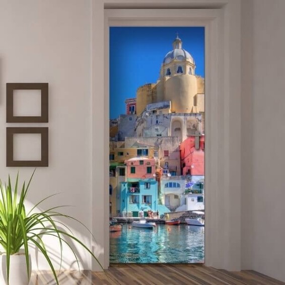 ambientazione prodotto rivestimento per porta procida