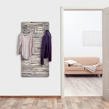 ambientazione corridoio prodotto attaccapanni in legno a parate stones