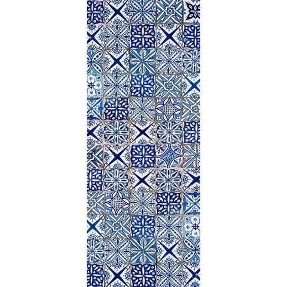 grafica prodotto rivestimento per porta blue azulejos