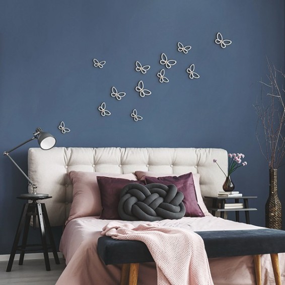 ambientazione prodotto spring decor white metal butterflies
