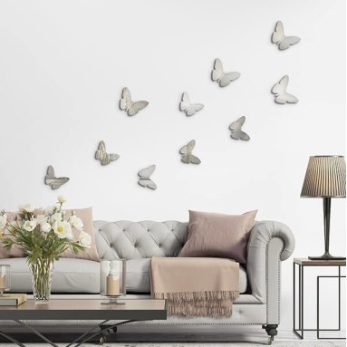 ambientazione prodotto spring decor silver butterflies