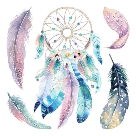 grafica prodotto adesivo murale watercolour dreamcatcher