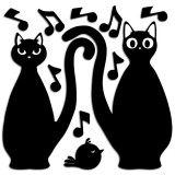 grafica prodotto decorazioni 3d cats silhouettes