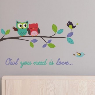 ambientazione prodotto adesivo murale owl you need