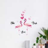 ambientazione prodotto adesivo murale flamingos