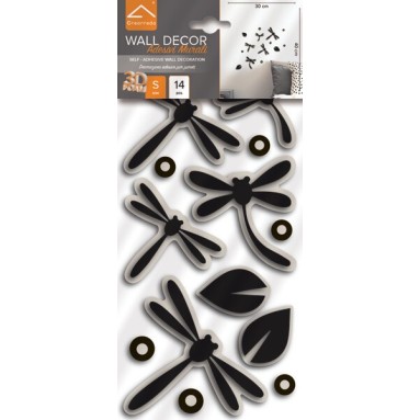 confezione prodotto decorazioni 3d libellule