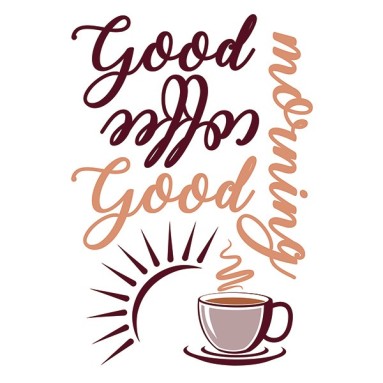 grafica prodotto frase adesiva good coffee