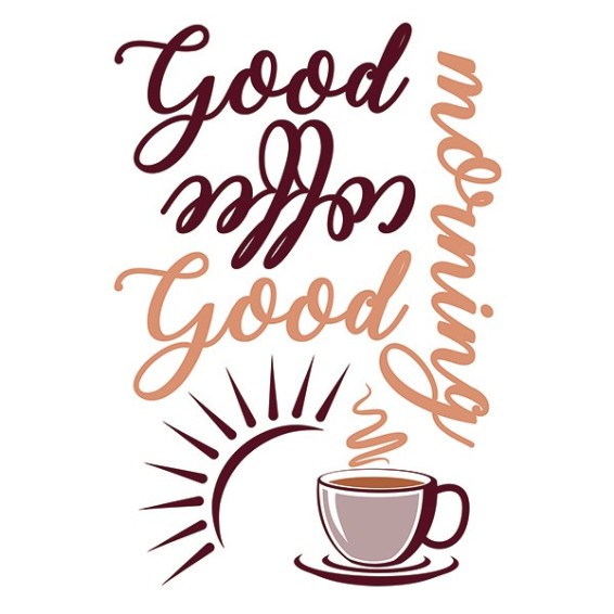 grafica prodotto frase adesiva good coffee