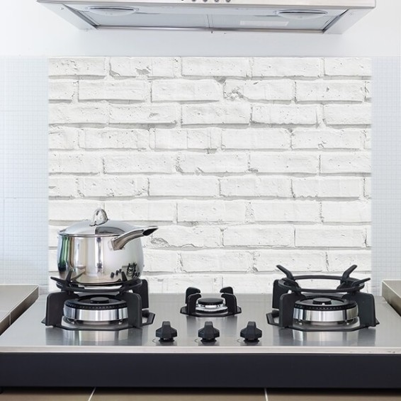 ambientazione prodotto kitchen panel white bricks