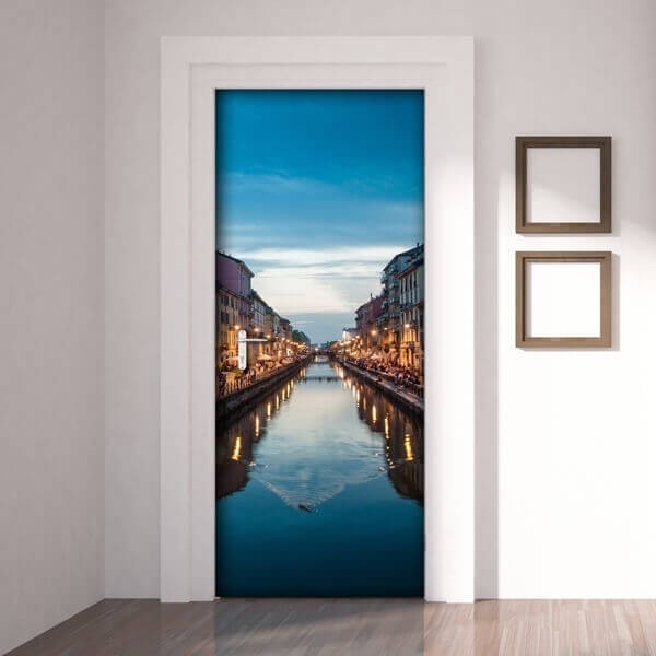 Adesivo porte interne Rivestimento per porta - Milano - Naviglio Dimensione  Porta L 83 x H 210 cm